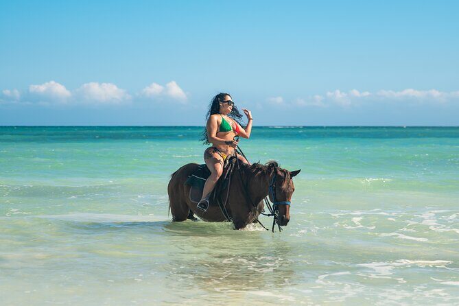 ATV, Bamboo Rafting, Horseback Ride Guided Tour from Montego Bay - Horseback Ride and Ocean Splashes at St. Ann’s Bay