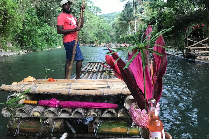 Bamboo rafting with limestone foot massage. - Entering the Lethe Estate Bamboo Raft Flow