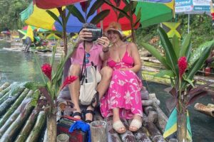 Bamboo Rafting with Limestone Foot massage then Margaritaville. - Handcrafted 32ft bamboo rafts and what that means for your ride