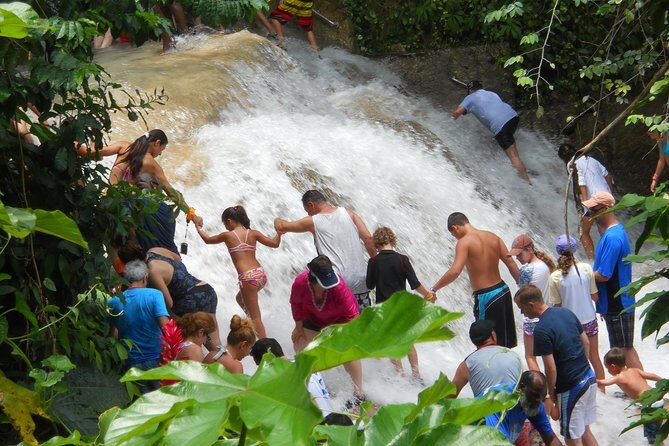 Blue Hole and Dunn's River Falls from Montego Bay - Stop 2: Dunn’s River Falls climb over 180 feet (and getting help on the way)