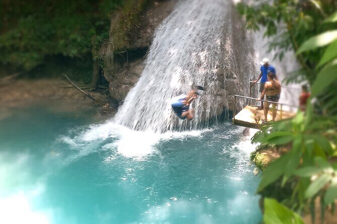 Custom COMBO to Mystic Mountain, Dunns River Falls & Blue Hole - Dunn’s River Falls: ticket timing, river steps, and sea view