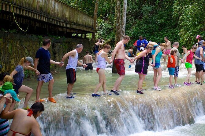 Dunn's River Falls and Blue Hole Adventure from Montego Bay Ja - Stop 2: Dunn’s River Falls—That 180-Foot Climb (No Fancy Equipment Needed)
