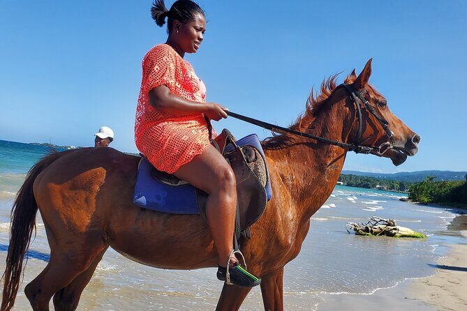 Dunn's River Falls Climb, Zipline and Horseback Riding Private Tour - Horseback riding along the beach and through the waves