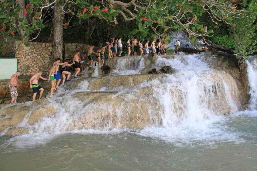 Falmouth: Bamboo Beach Club & Dunn's River Falls - First Stop: Climbing Dunn’s River Falls in the Real-Work Way