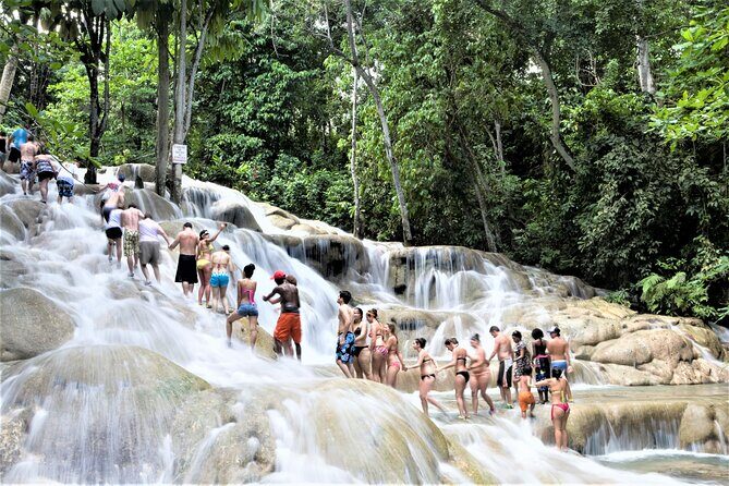 Green Grotto Caves and Dunn's River Falls Guided Tour with Admission - Scotchies Drax Hall: your jerk stop, included in the flow