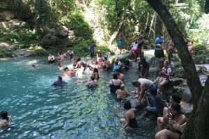 Horseback Ride, Blue Hole, Secret Falls, River Rafting & Tubing - Blue Hole plus Secret Falls: mineral water, rope swings, and a hike