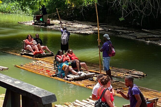 (Martha Brae River) Bamboo Rafting - On the bamboo raft: calm glide, crystal-clear water, and your chance to swim