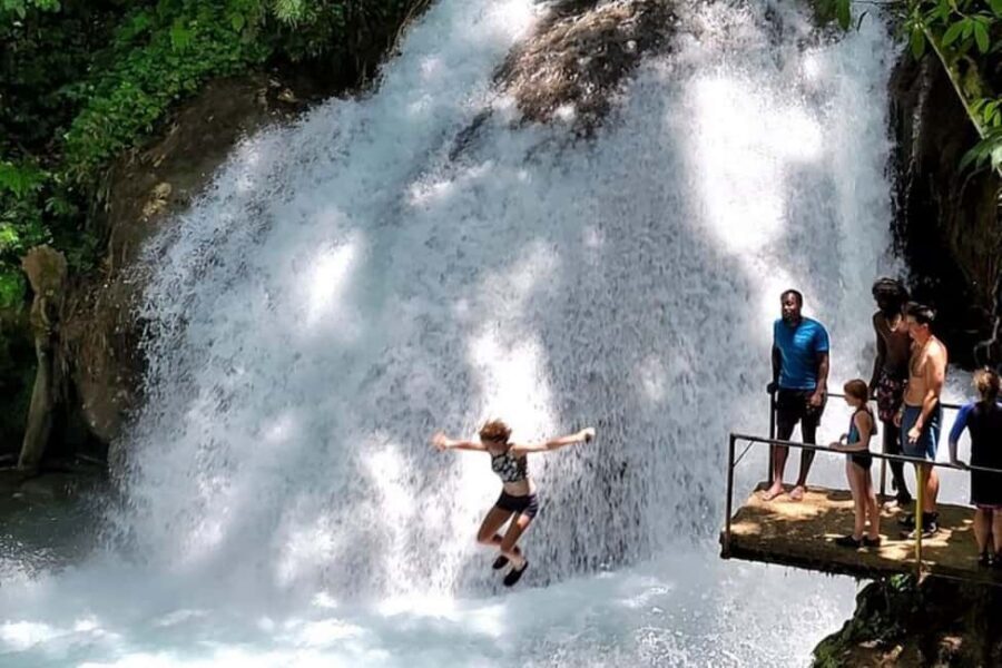 Montego Bay: Chuck Norris Falls & Dunn's River Falls Tour - Chuck Norris Secret Falls: rope swing, pools, and rainforest time
