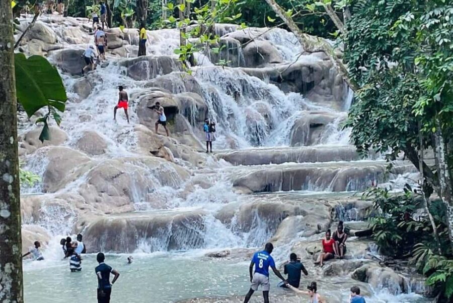 Montego Bay: Private Dunn's River Falls and Blue Hole Tour - Island Gully Falls (Blue Hole): Your first water stop with jumps, rope swings, and safety