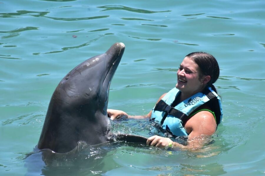 Montego Bay: Swim With The Dolphins Adventure in Lucea - The Swim Adventure Option: Feeding, Kissing, Dancing, and Belly-to-Belly Rides