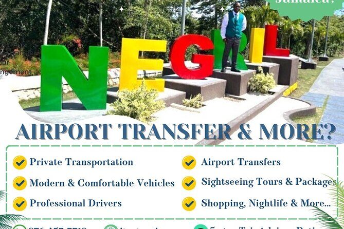 Private Airport Transfer Montego Bay Airport to Negril (One-Way) - From MBJ Arrival to Yellow Bird Sign