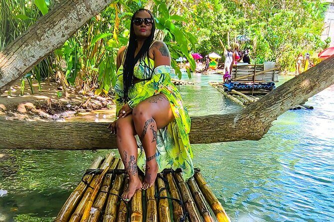 River Rafting with {Limestone Massage} & Ricks Cafe from Montego Bay - Lethe Estate Bamboo Rafting: calm water, bamboo craft, and a guide onboard